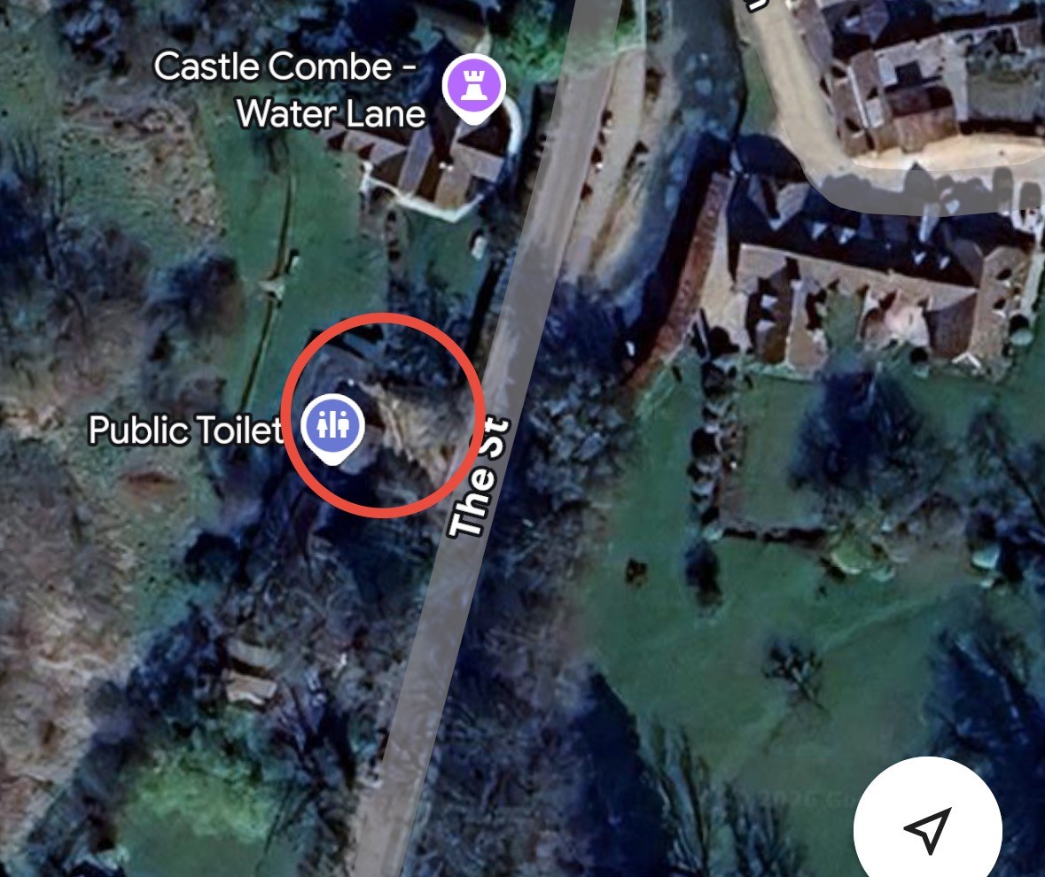 Map showing toilet location in village